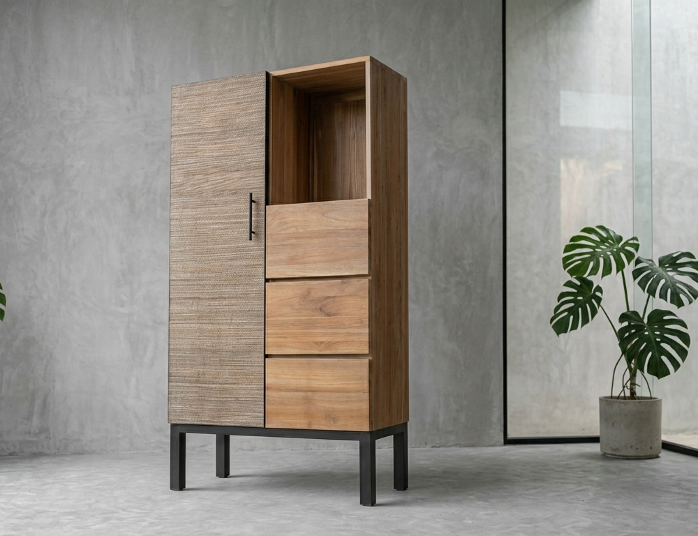 Kelapa cabinet 1 door 3 drawers