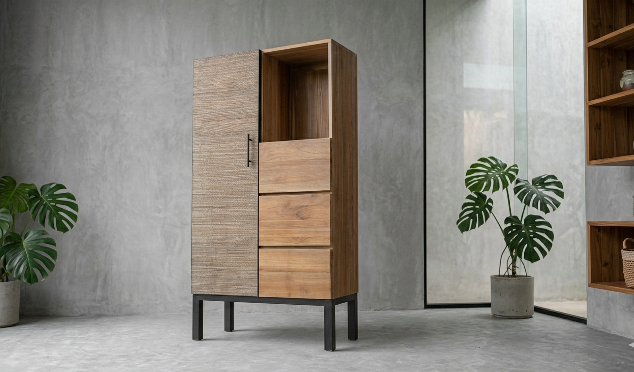Kelapa cabinet 1 door 3 drawers