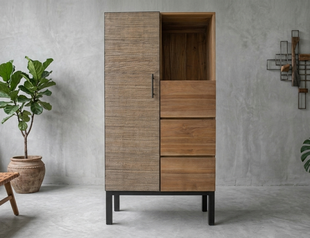 Kelapa cabinet 1 door 3 drawers
