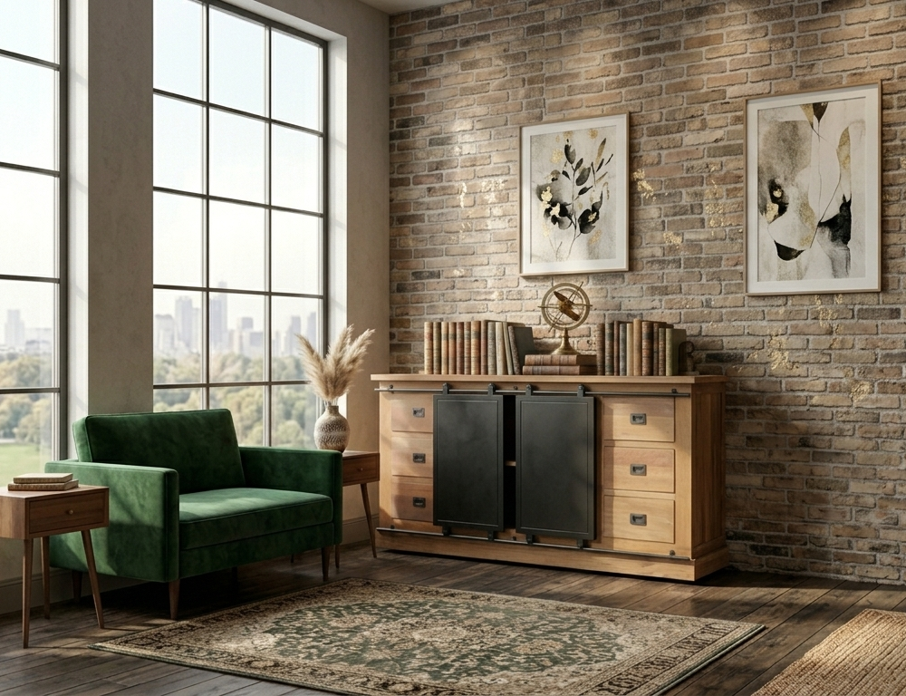 C1 Brooklyn Sideboard 6 drawers with rails