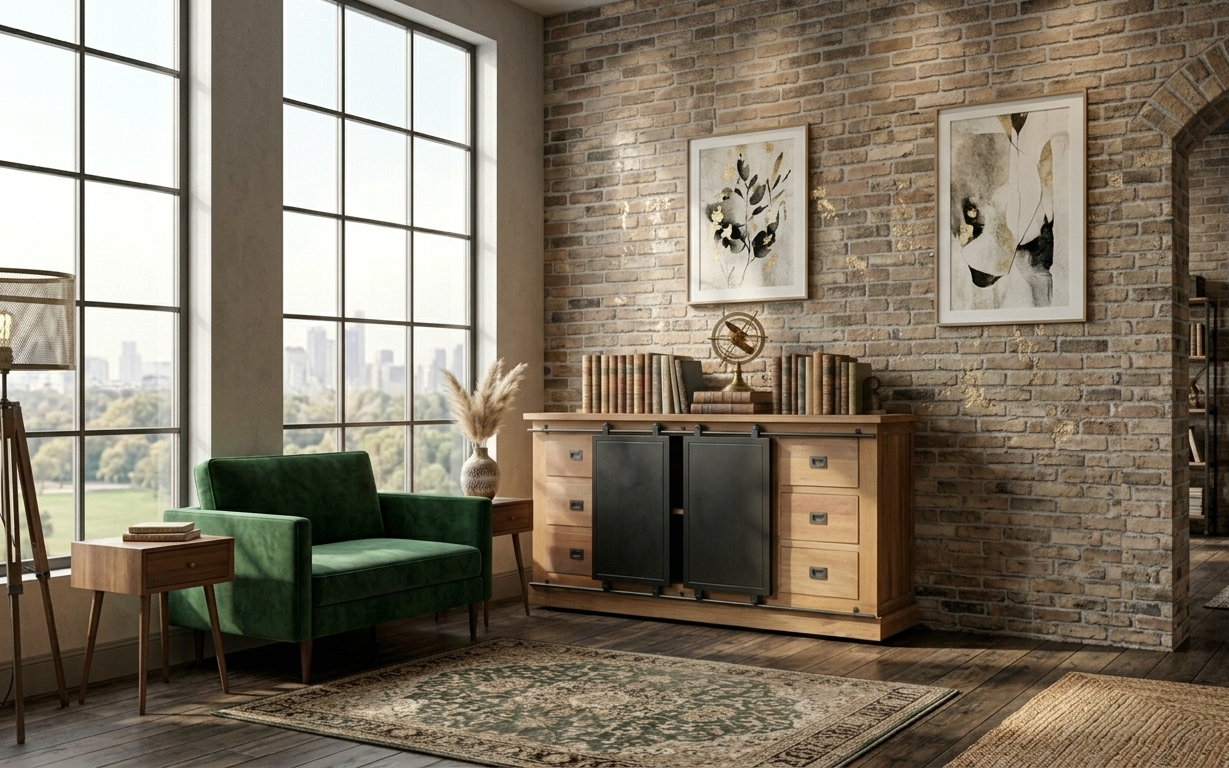 C1 Brooklyn Sideboard 6 drawers with rails