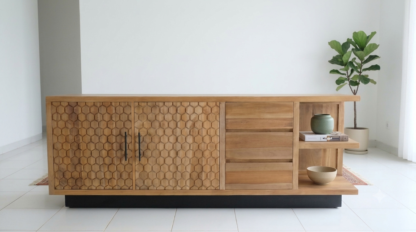 Honey Sideboard with 2 doors 3 drawers