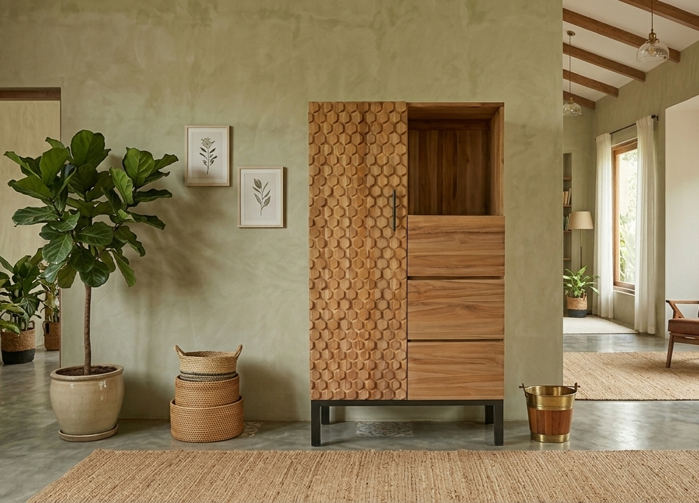 K1 Honey cabinet 1 door 3 drawers