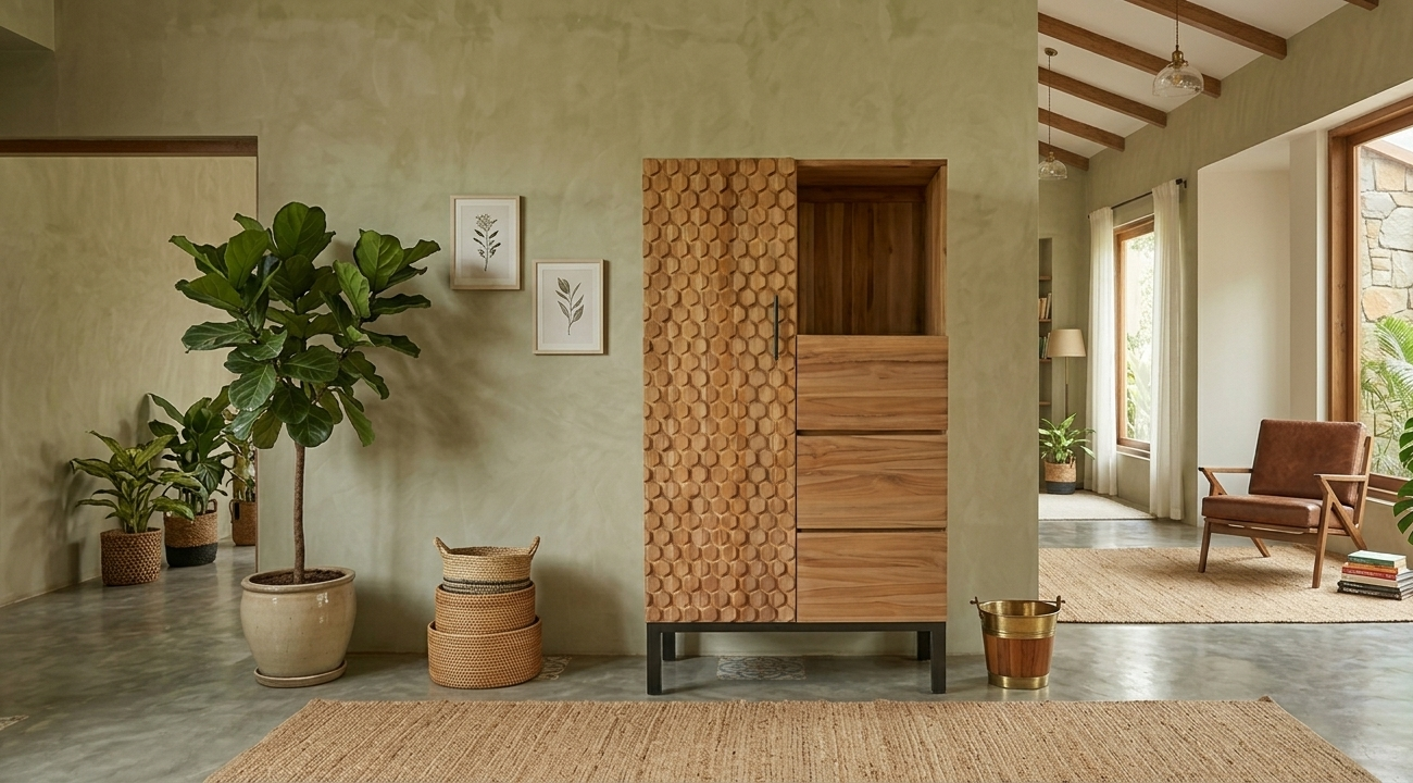 K1 Honey cabinet 1 door 3 drawers